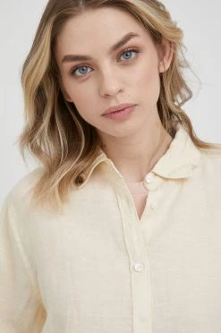 Πουκάμισα Πουκάμισο από λινό Pepe Jeans Ingrid χρώμα: μπεζ, -Pepe Jeans Sales Store unnamed file 953