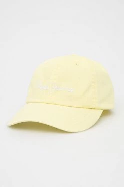 Jockey Βαμβακερό καπέλο Pepe Jeans Lucia Cap κίτρινο
